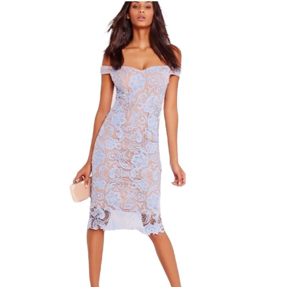 boohoo lace cold shoulder dress